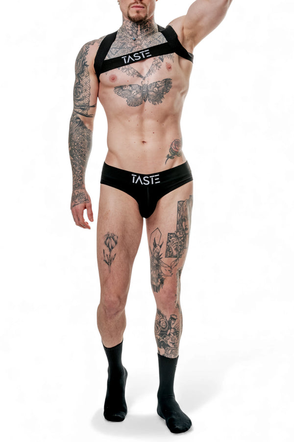 TASTE | Signature Black Briefs, Harness & Socks Set