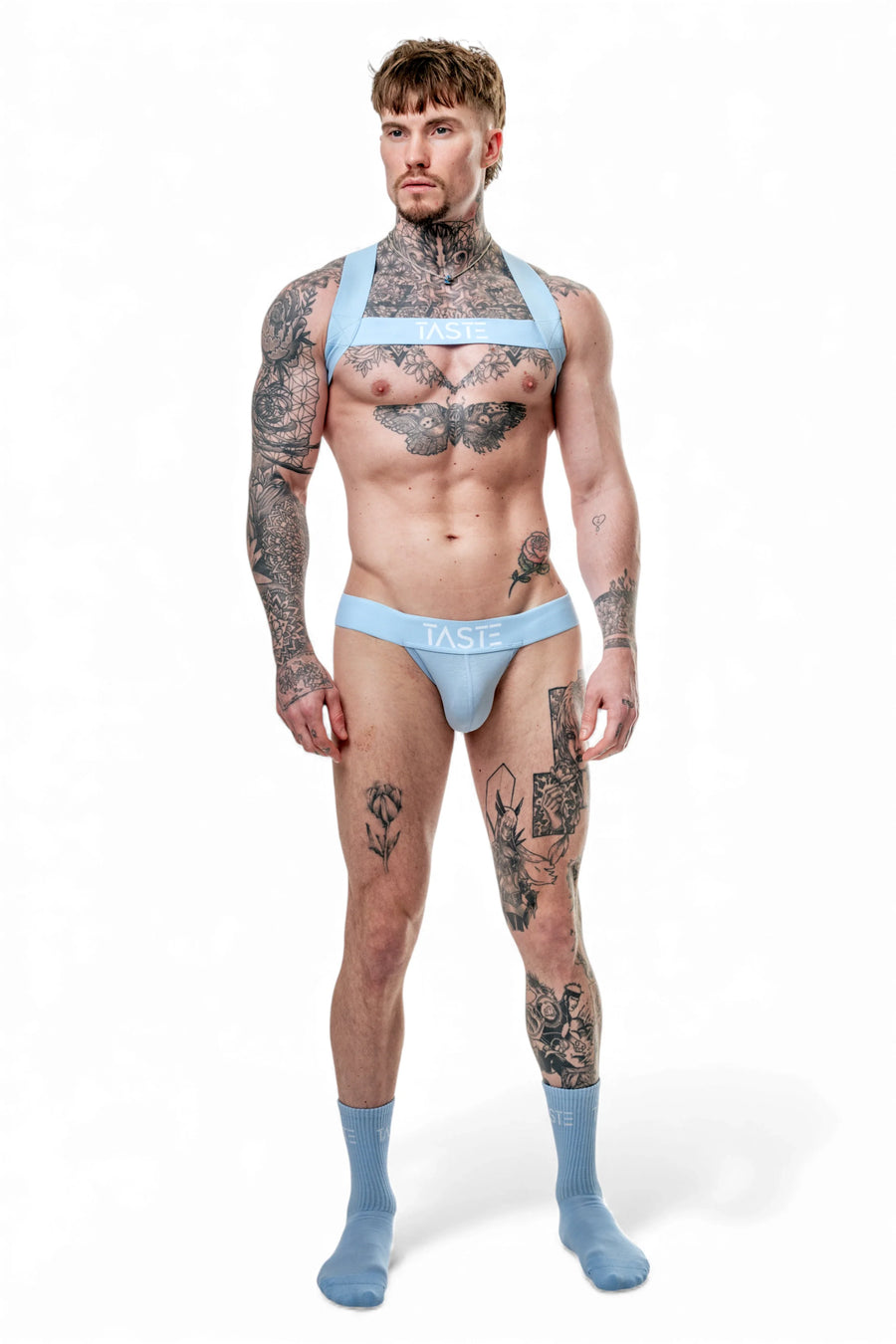 TASTE Jockstrap Harness & Socks Set | Candy Blue